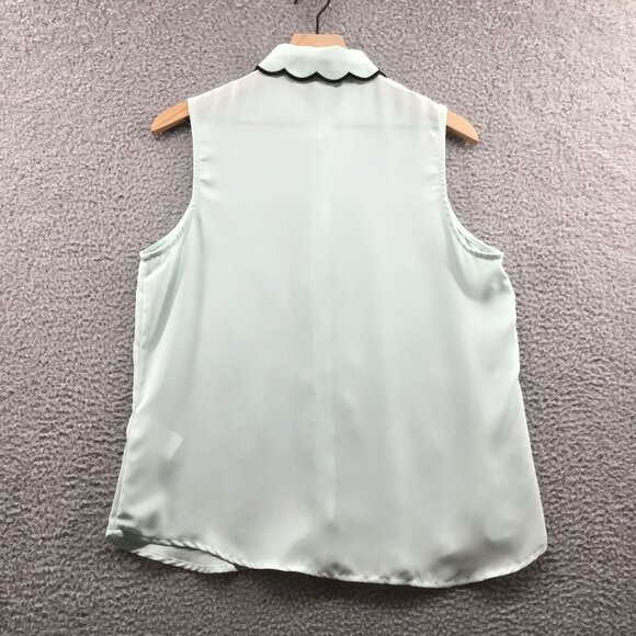 Laundry by Shelli Segal Sleeveless Scalloped Blouse Mint‎ M - Picture 4 of 5